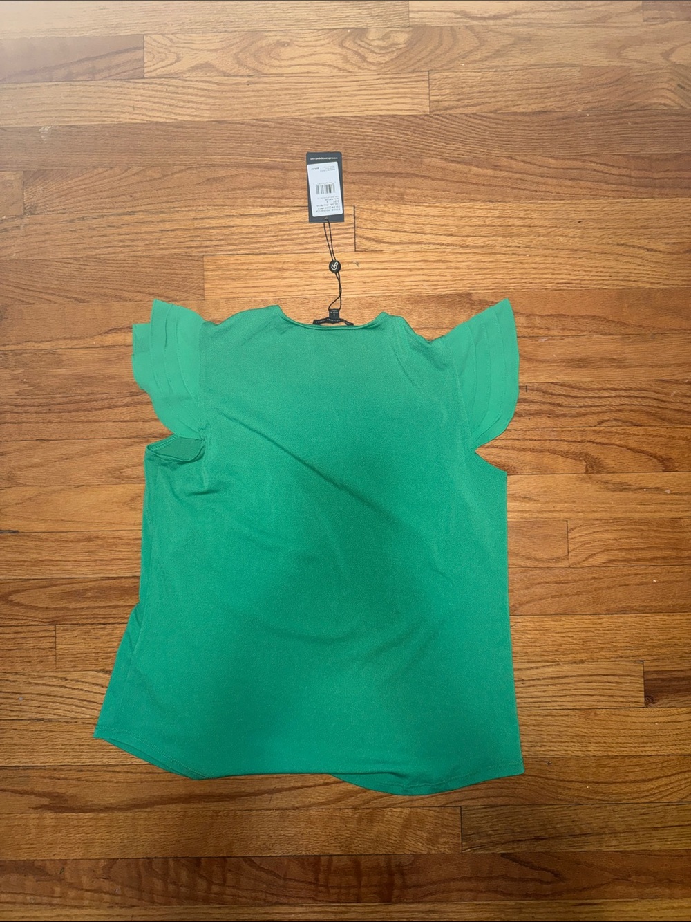 Adrian papell green V-Neck Flutter Sleeve Top